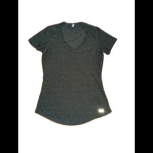 Women's under armour v neck tee shirt striped size m